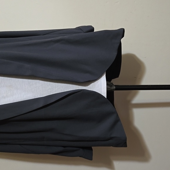 C23 Dark Gray Boyfriend Collared Blazer Plus Size 3 Open Front 3/4 Sleeve Pocket - Picture 3 of 10